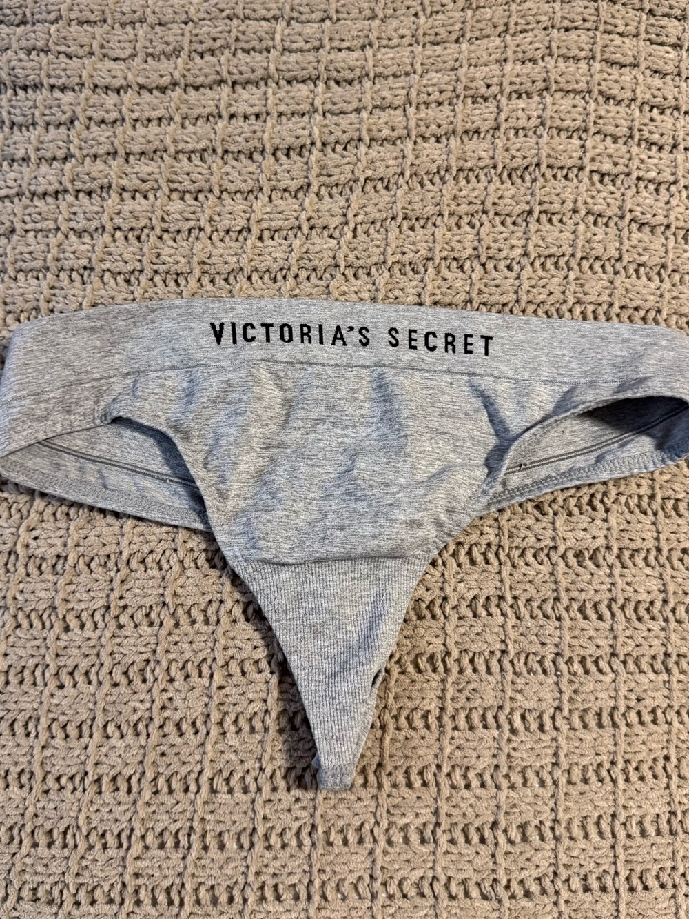Victoria's Secret Grey Logo Thong